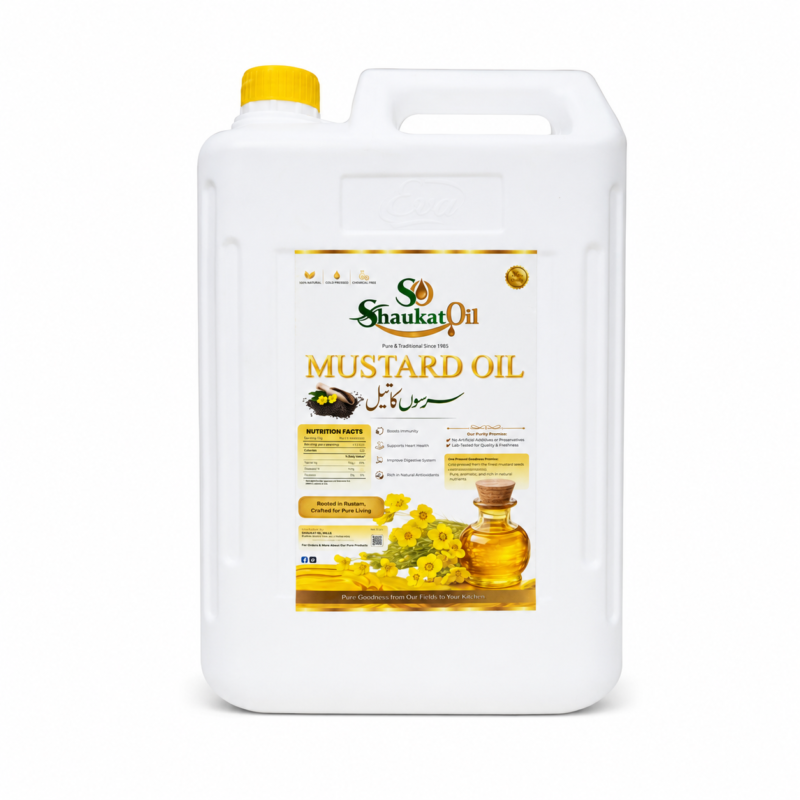 10 litre Shaukat sarson ka tel can, family size mustard oil