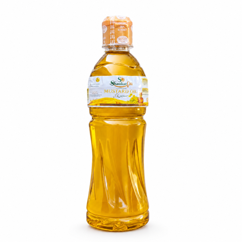 Half litre Shaukat mustard oil bottle, kacchi ghani sarson tel