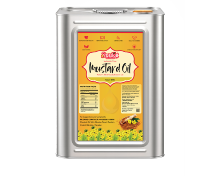 16 Litre Edible Oil Tin by Shaukat Oil Mills manufactured in Rustam Mardan Pakistan for household, restaurant, wholesale and bulk cooking oil supply.
